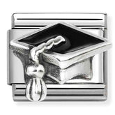 Nomination Composable Classic Link 330204/32 Graduation Hat in 925 Silver & Enamel